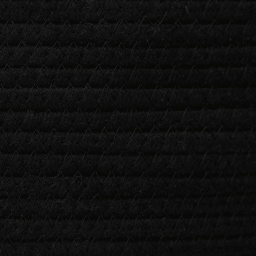 fehér-fekete pamut tárolókosár fedéllel Ø40 x 35 cm