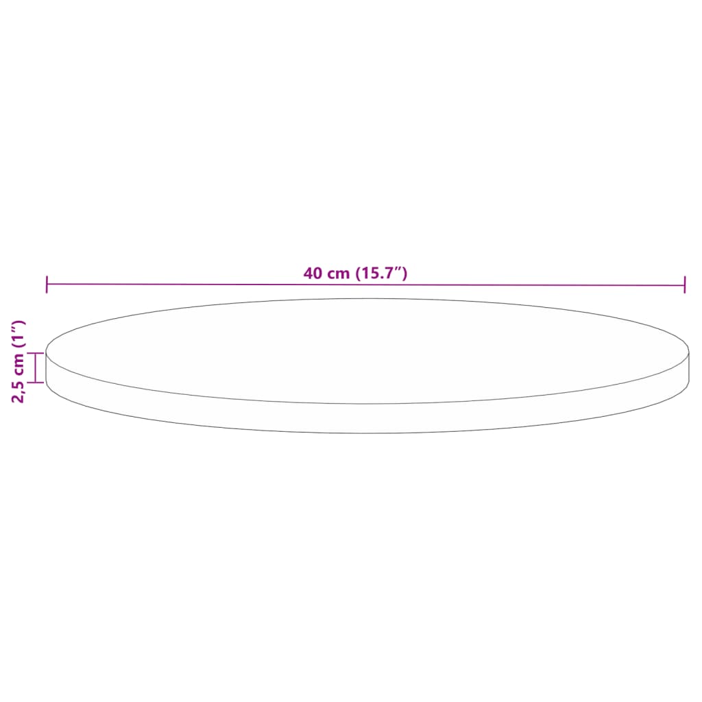 tömör újrahasznosított fa kerek asztallap Ø40 x 2,5 cm