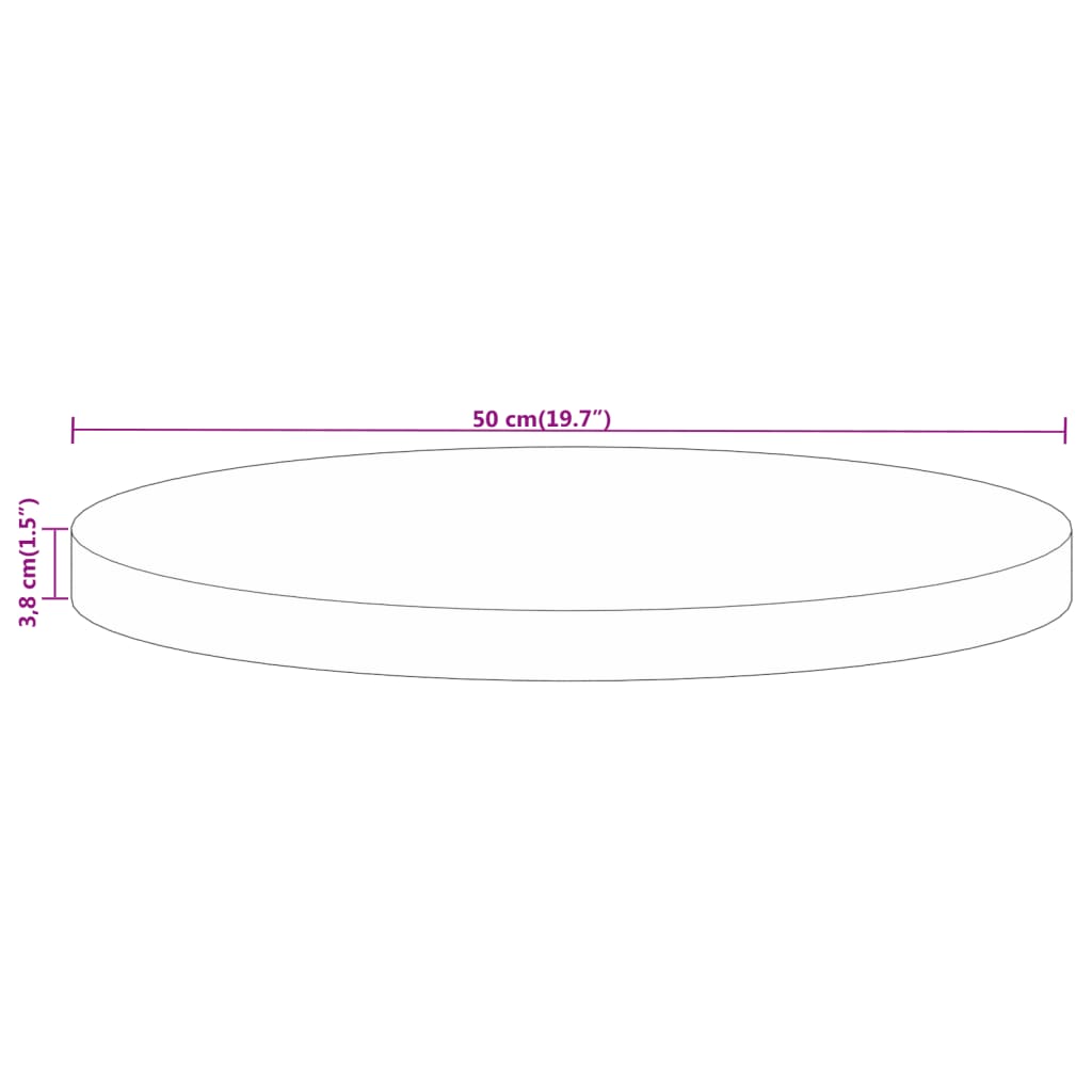 tömör újrahasznosított fa kerek asztallap Ø50 x 3,8 cm