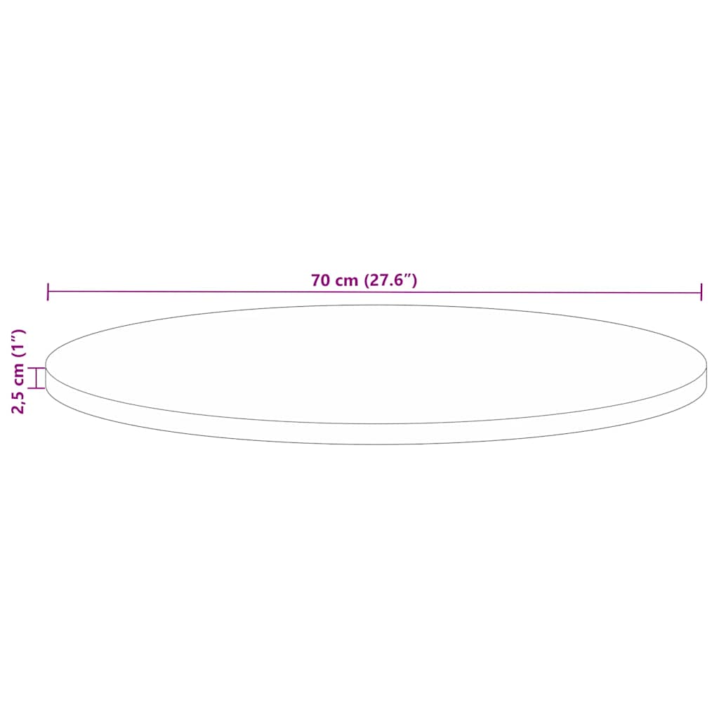 tömör újrahasznosított fa kerek asztallap Ø70 x 2,5 cm