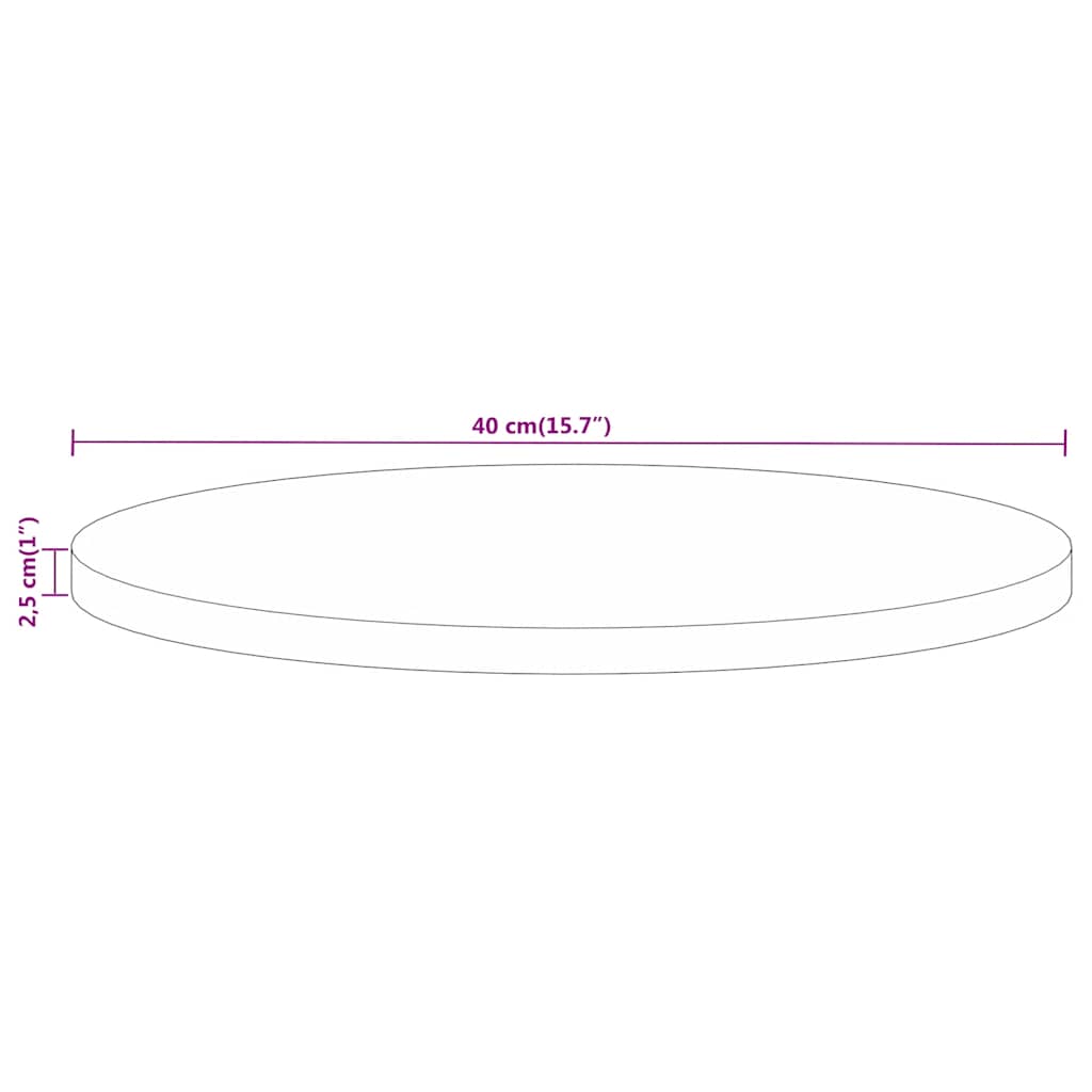 tömör mangófa kerek asztallap Ø40 x 2,5 cm