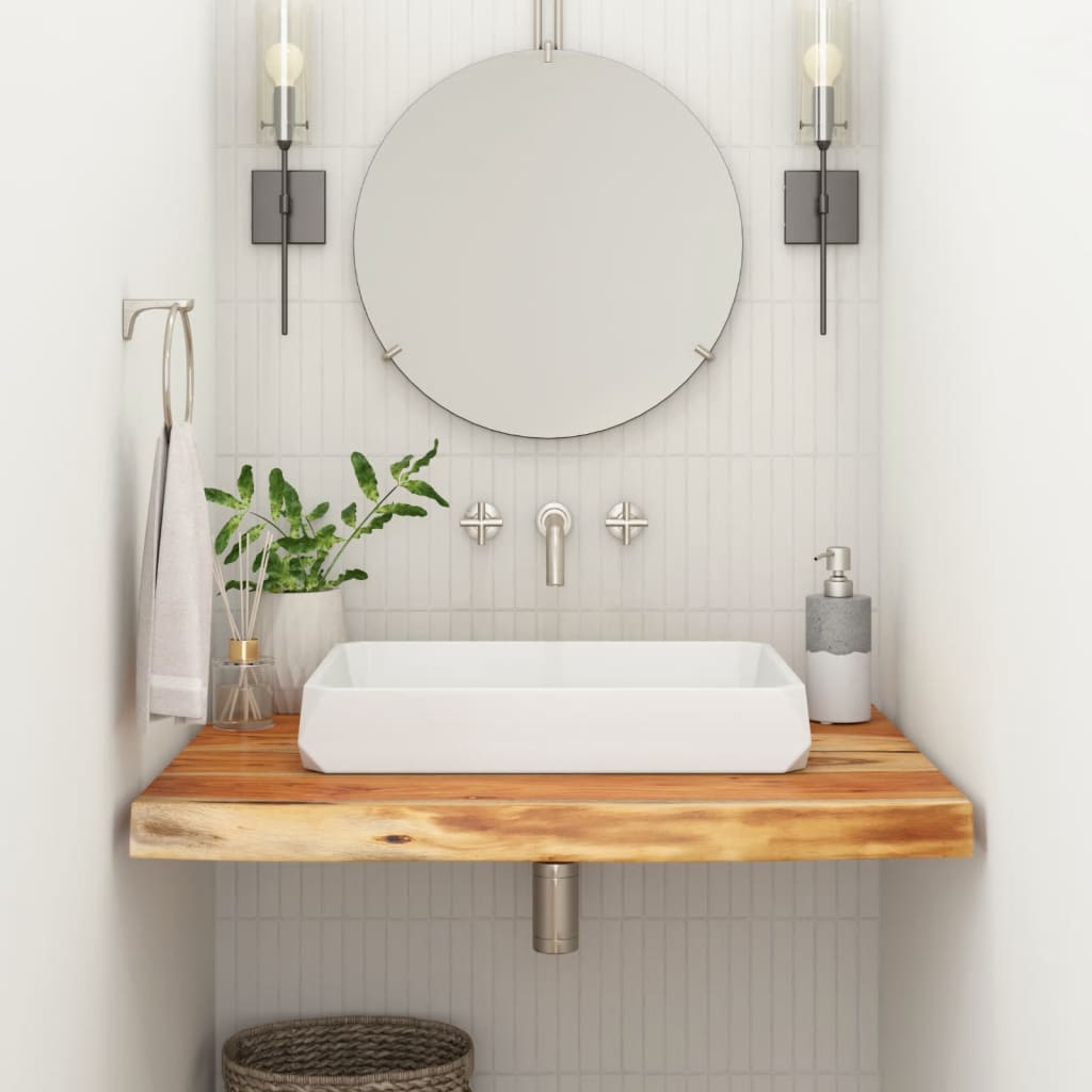 tömör akácfa téglalap alakú fürdőszobai pult 70 x 60 x 2,5 cm