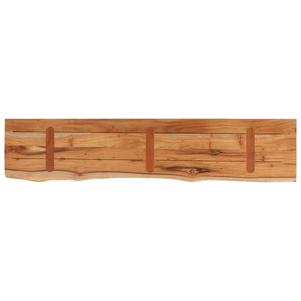 tömör akácfa téglalap alakú fali polc 100 x 20 x 3,8 cm