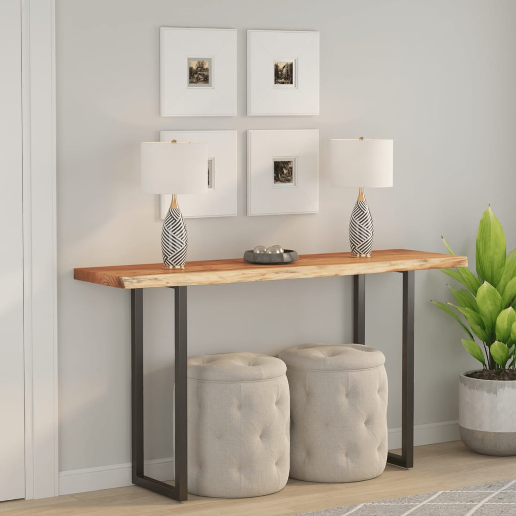 tömör akácfa téglalap alakú asztallap 140 x 40 x 3,8 cm