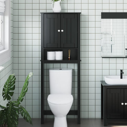 BERG fekete tömör fa WC feletti tároló 60 x 27 x 164,5 cm
