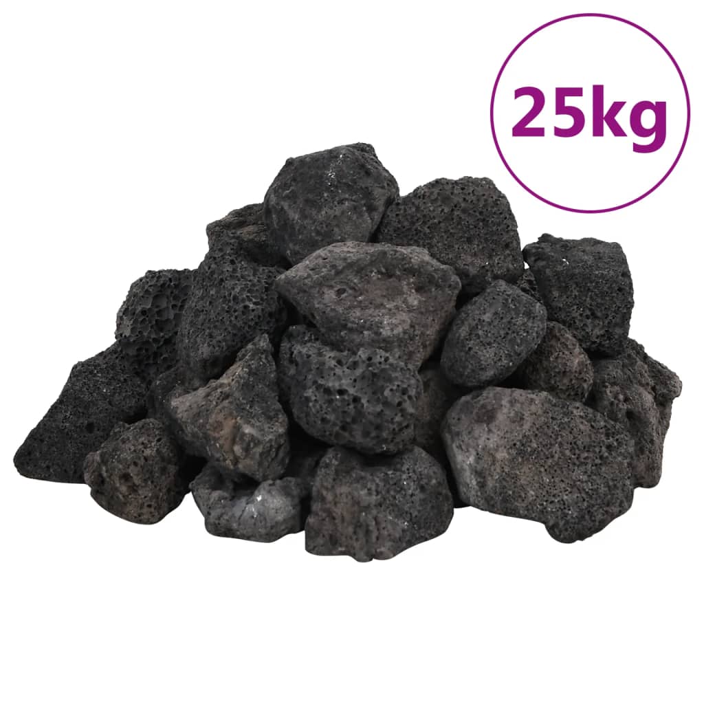 fekete vulkanikus kőzetek 3-5 cm 25 kg