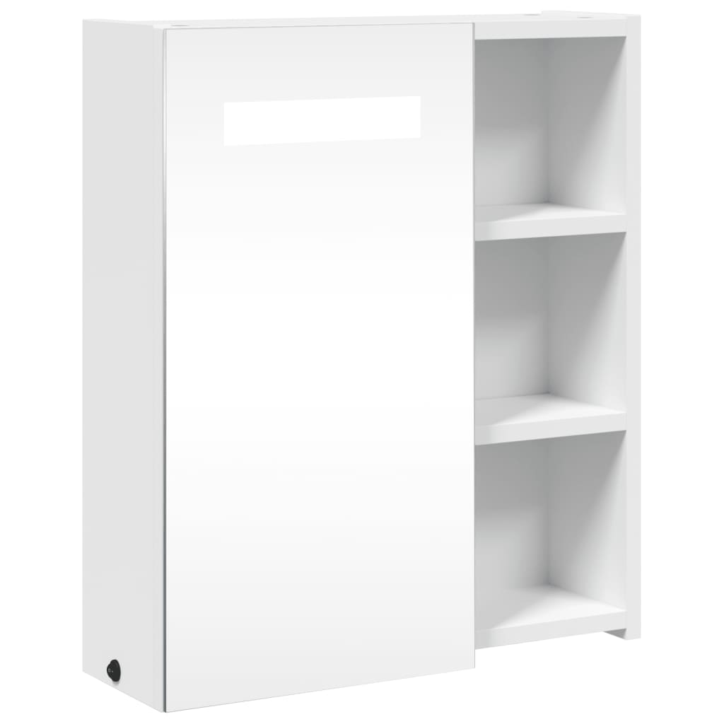 fehér tükrös fürdőszobaszekrény LED-del 45 x 13 x 52 cm