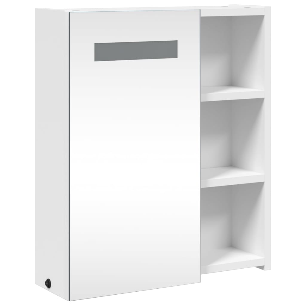 fehér tükrös fürdőszobaszekrény LED-del 45 x 13 x 52 cm