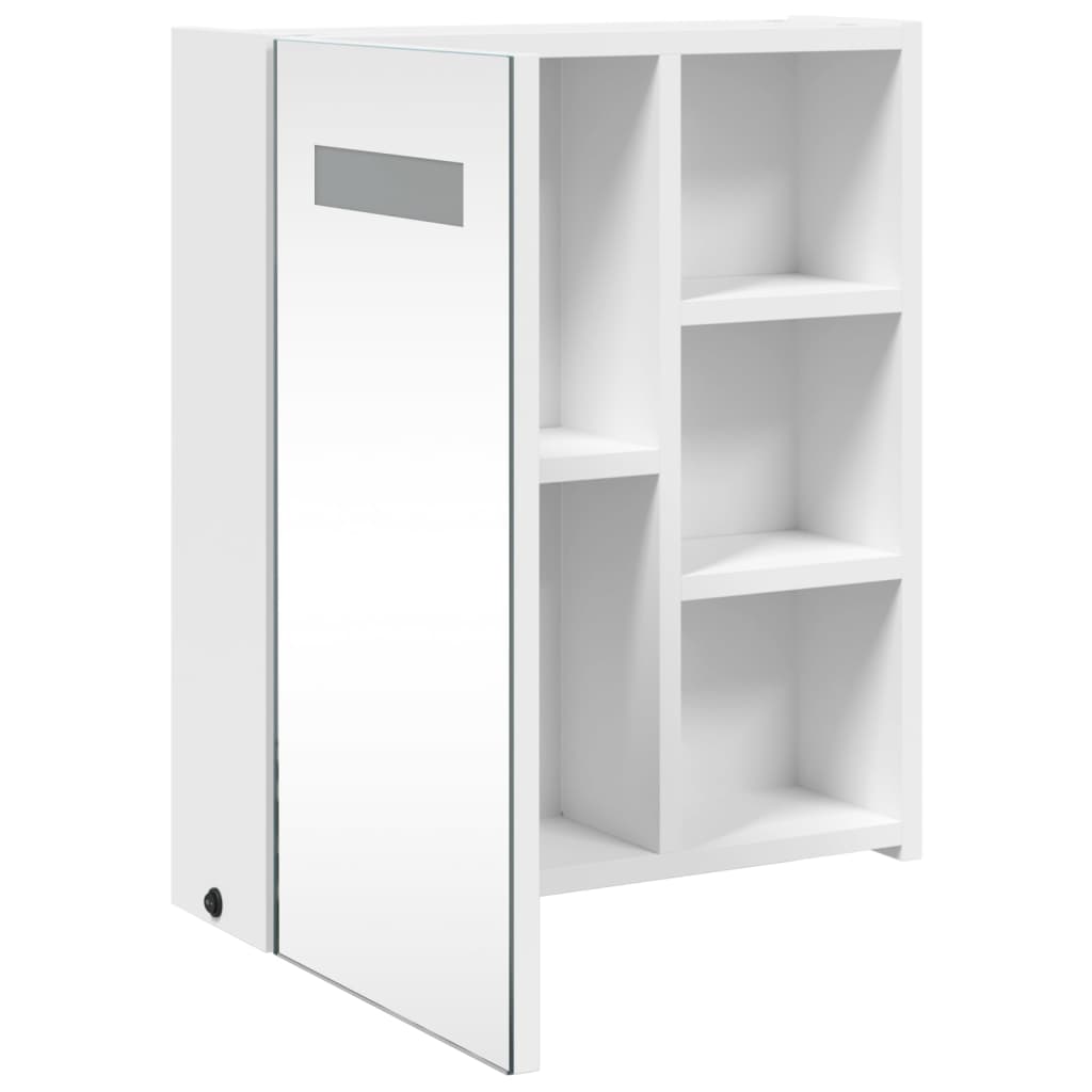 fehér tükrös fürdőszobaszekrény LED-del 45 x 13 x 52 cm