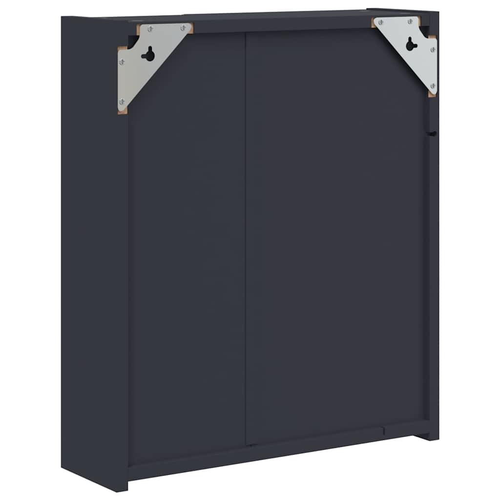 szürke tükrös fürdőszobaszekrény LED-del 45 x 13 x 52 cm