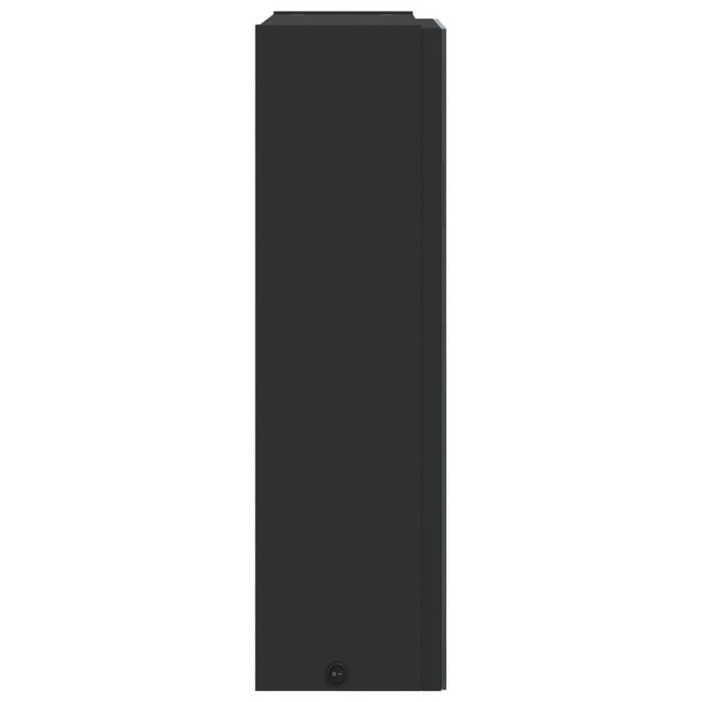 fekete tükrös fürdőszobaszekrény LED-del 45 x 13 x 52 cm