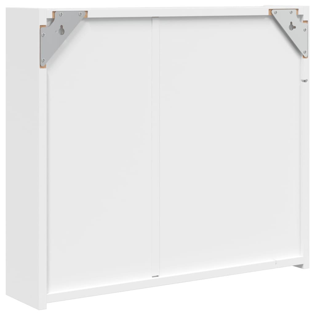 fehér tükrös fürdőszobaszekrény LED-del 60 x 13 x 52 cm
