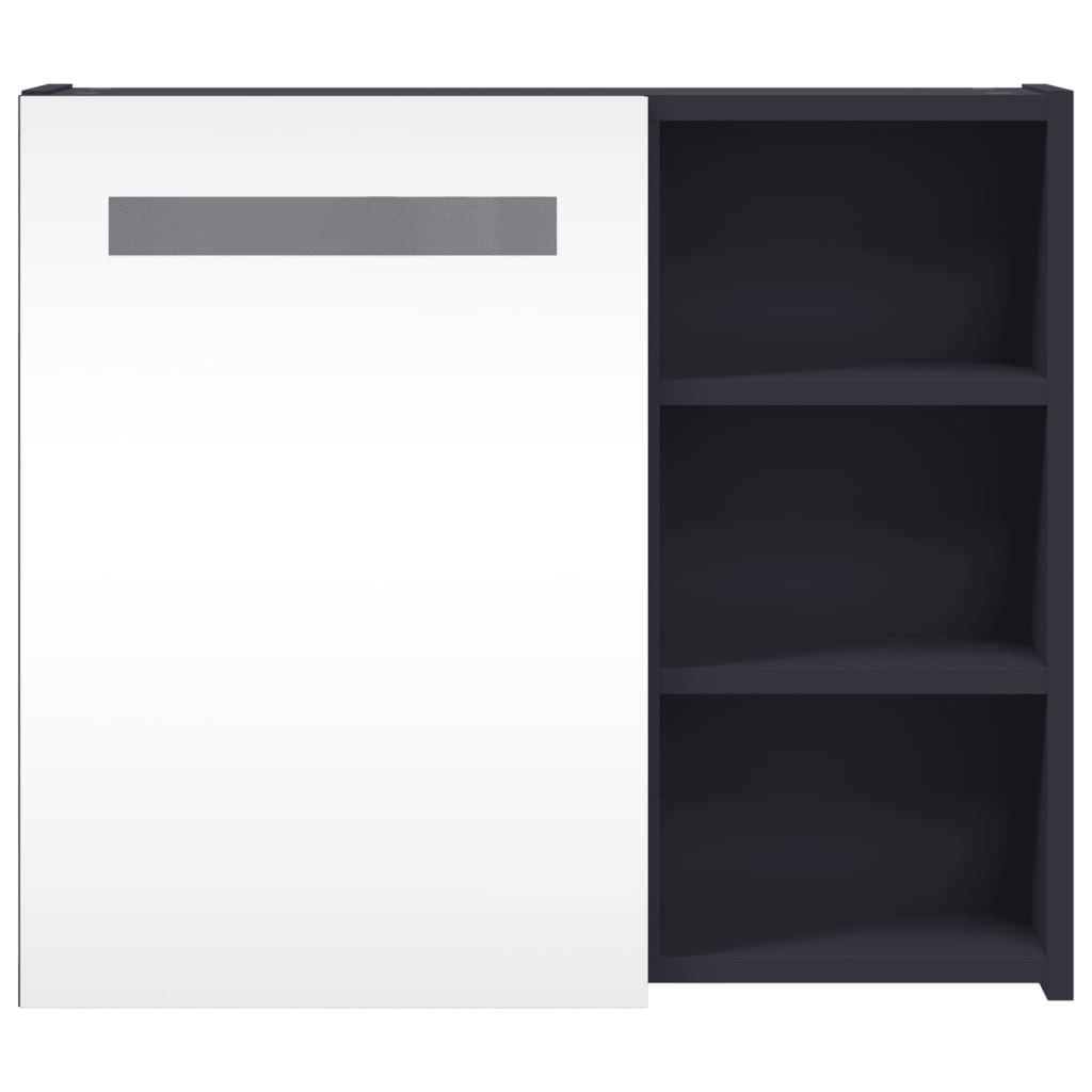 szürke tükrös fürdőszobaszekrény LED-del 60 x 13 x 52 cm