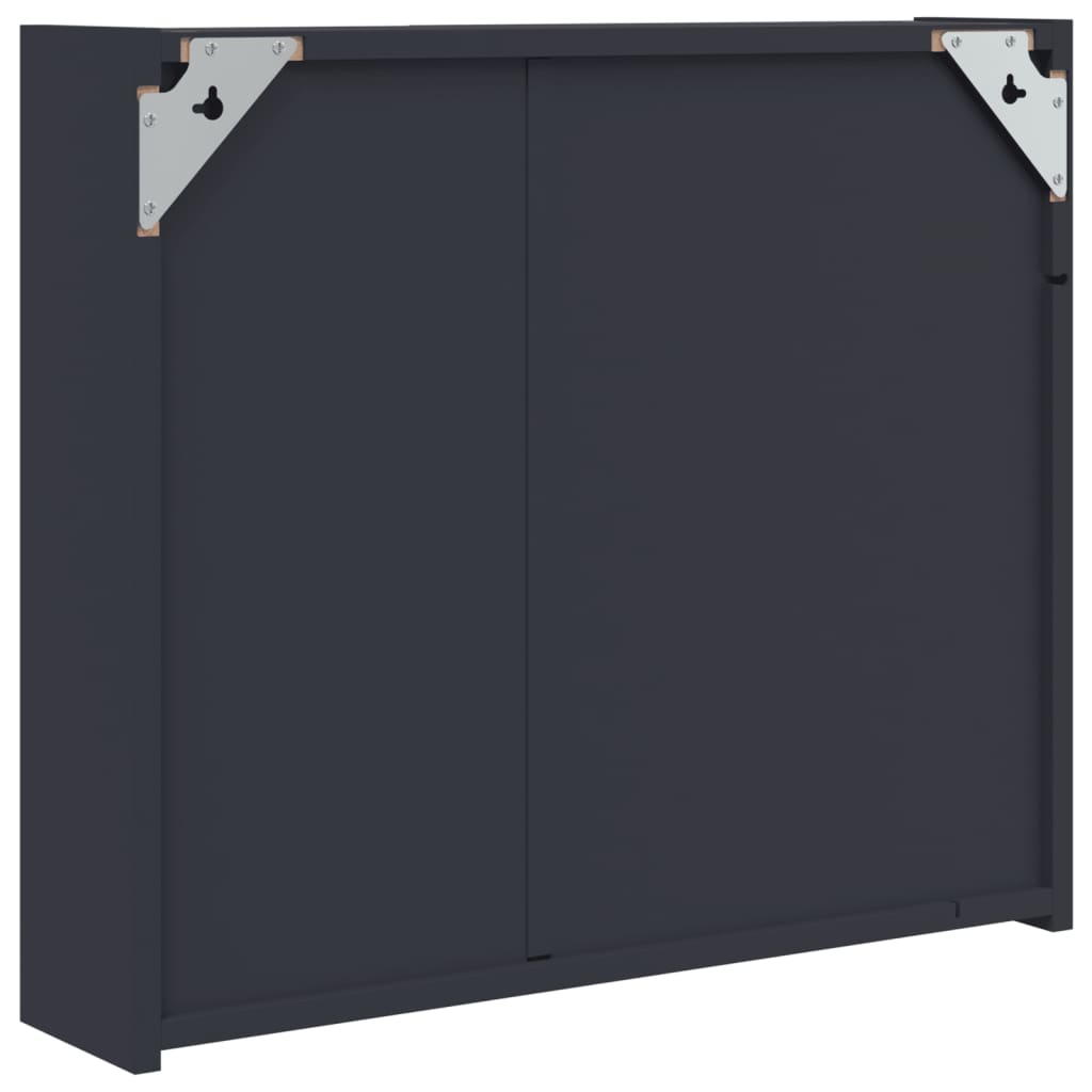 szürke tükrös fürdőszobaszekrény LED-del 60 x 13 x 52 cm