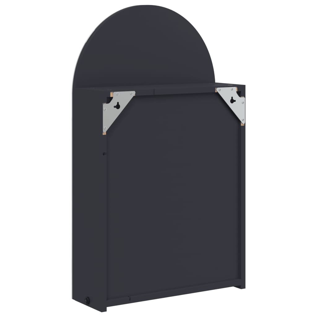 szürke ívelt tükrös fürdőszobaszekrény LED-del 42 x 13 x 70 cm
