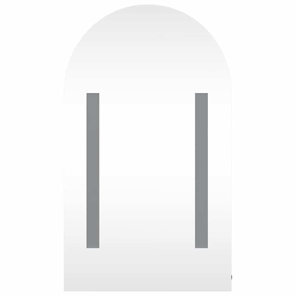 fekete ívelt tükrös fürdőszobaszekrény LED-del 42 x 13 x 70 cm