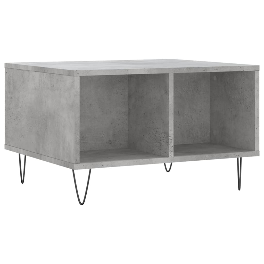 betonszürke szerelt fa dohányzóasztal 60 x 50 x 36,5 cm