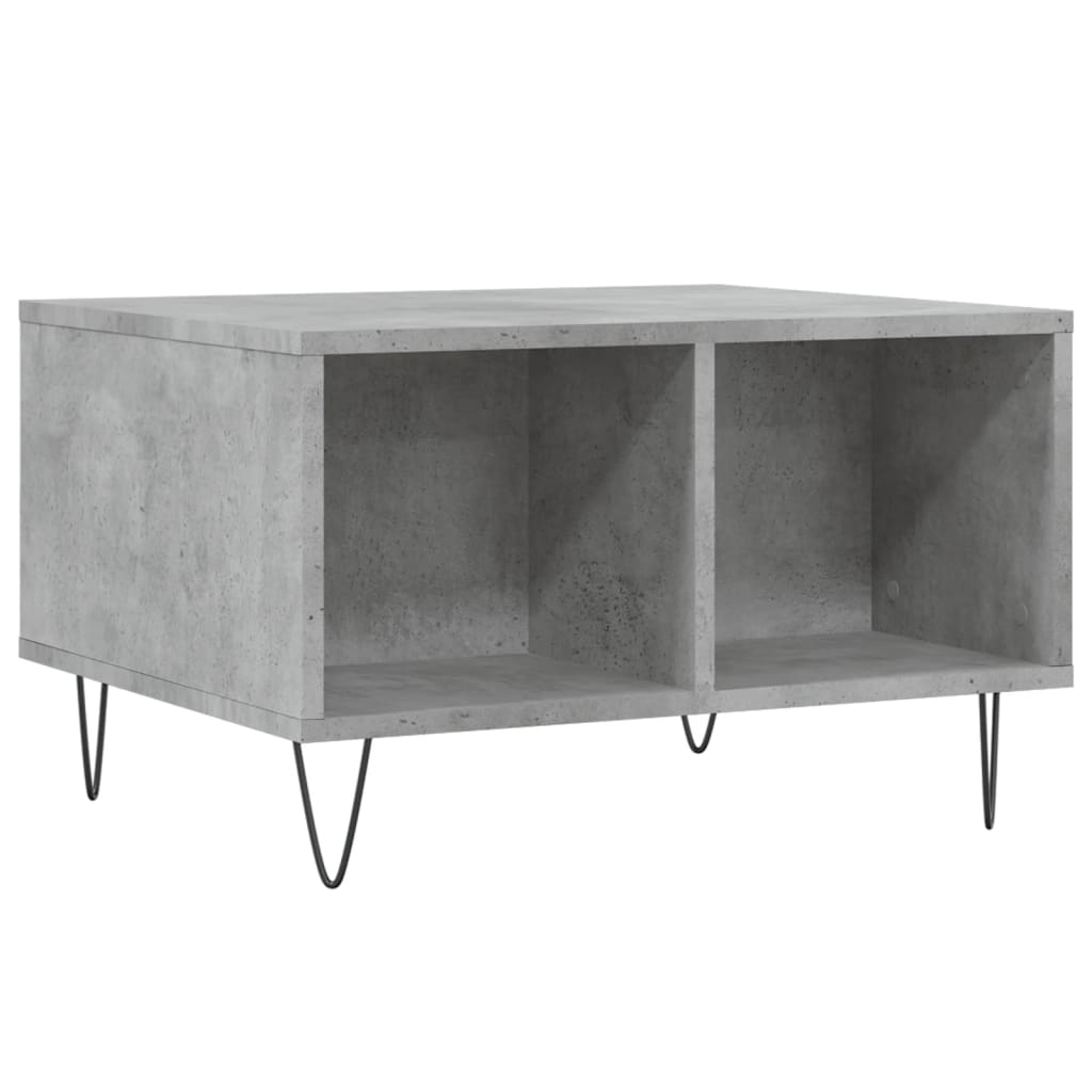 betonszürke szerelt fa dohányzóasztal 60 x 50 x 36,5 cm
