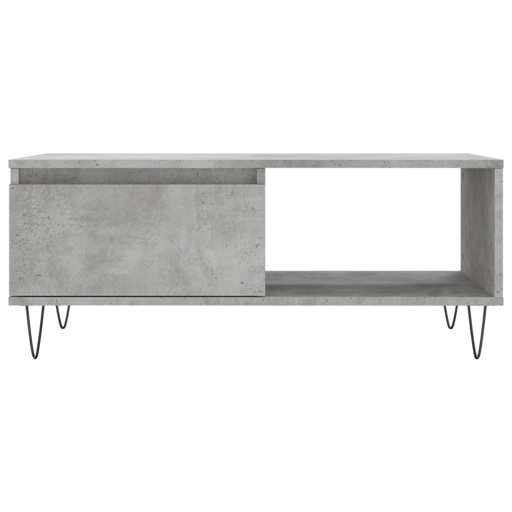 betonszürke szerelt fa dohányzóasztal 90x50x36,5 cm