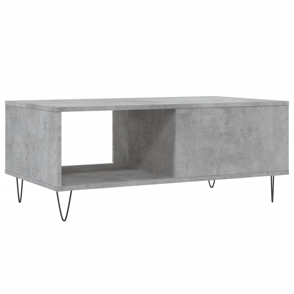 betonszürke szerelt fa dohányzóasztal 90x50x36,5 cm