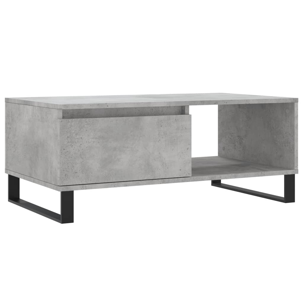 betonszürke szerelt fa dohányzóasztal 90x50x36,5 cm