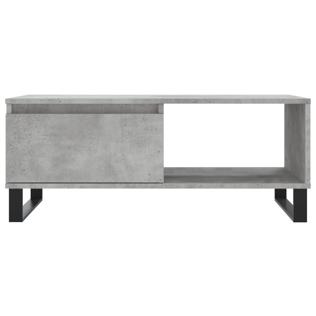 betonszürke szerelt fa dohányzóasztal 90x50x36,5 cm