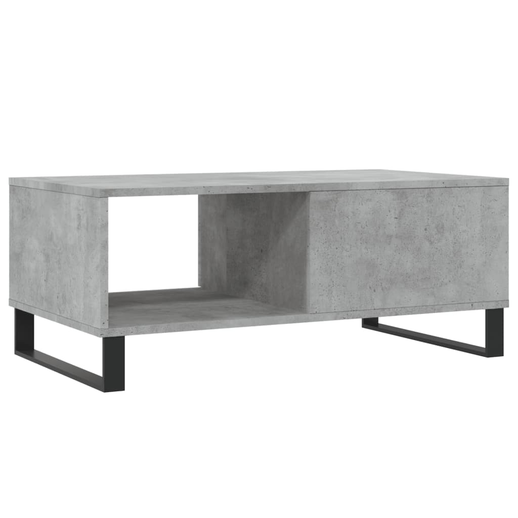 betonszürke szerelt fa dohányzóasztal 90x50x36,5 cm