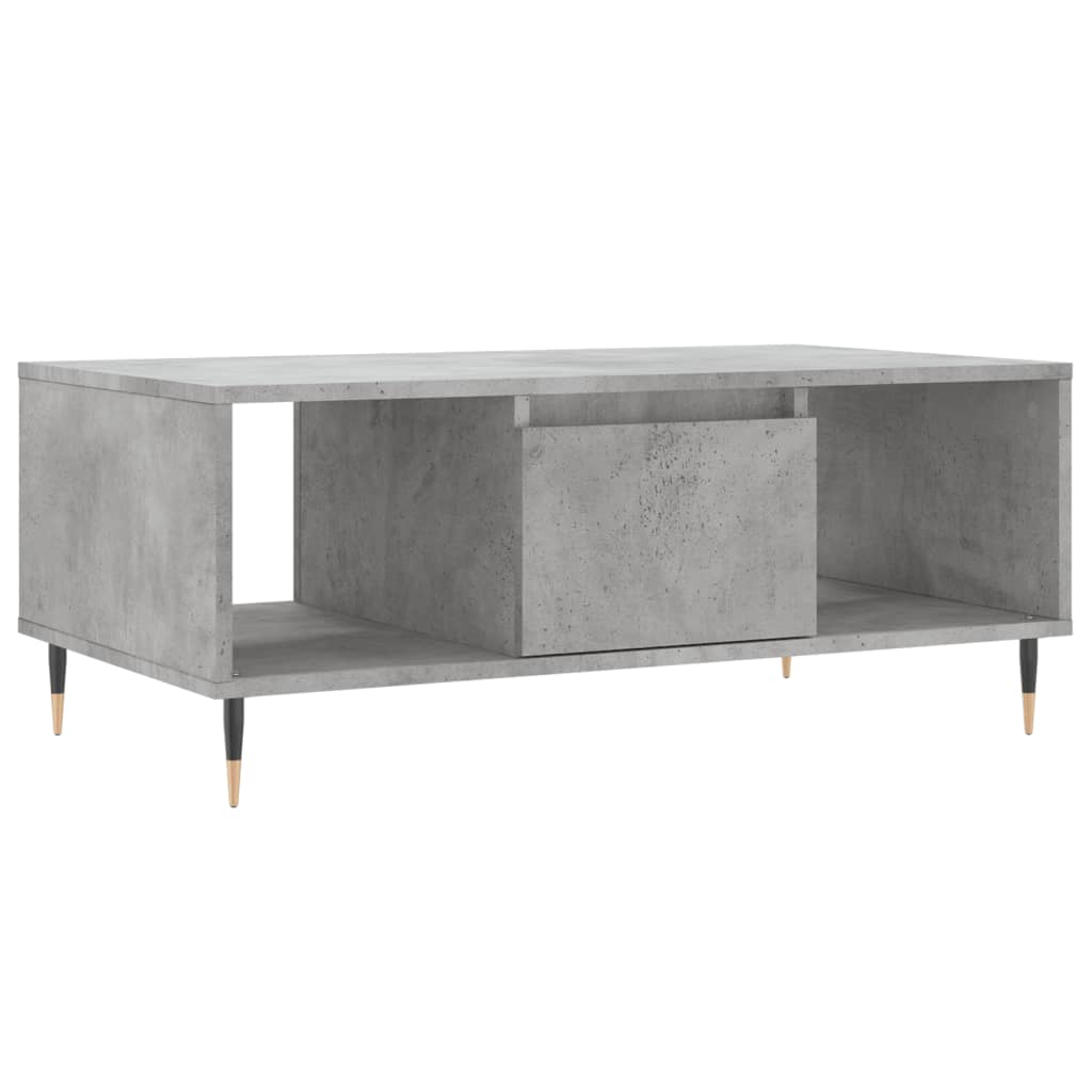 betonszürke szerelt fa dohányzóasztal 90x50x36,5 cm