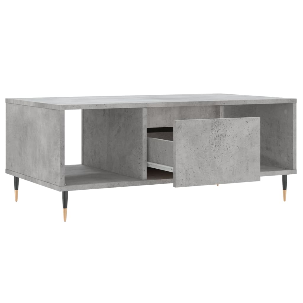 betonszürke szerelt fa dohányzóasztal 90x50x36,5 cm