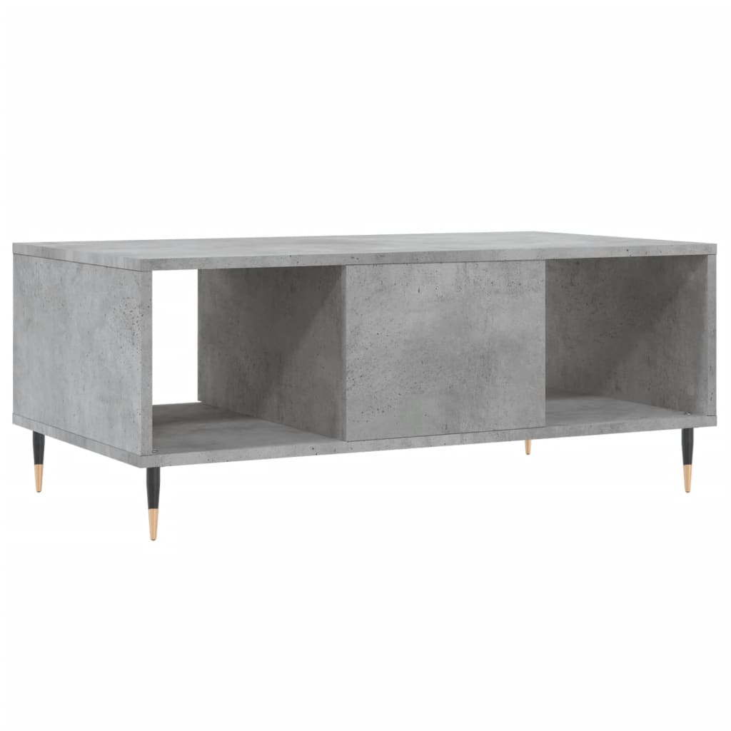 betonszürke szerelt fa dohányzóasztal 90x50x36,5 cm