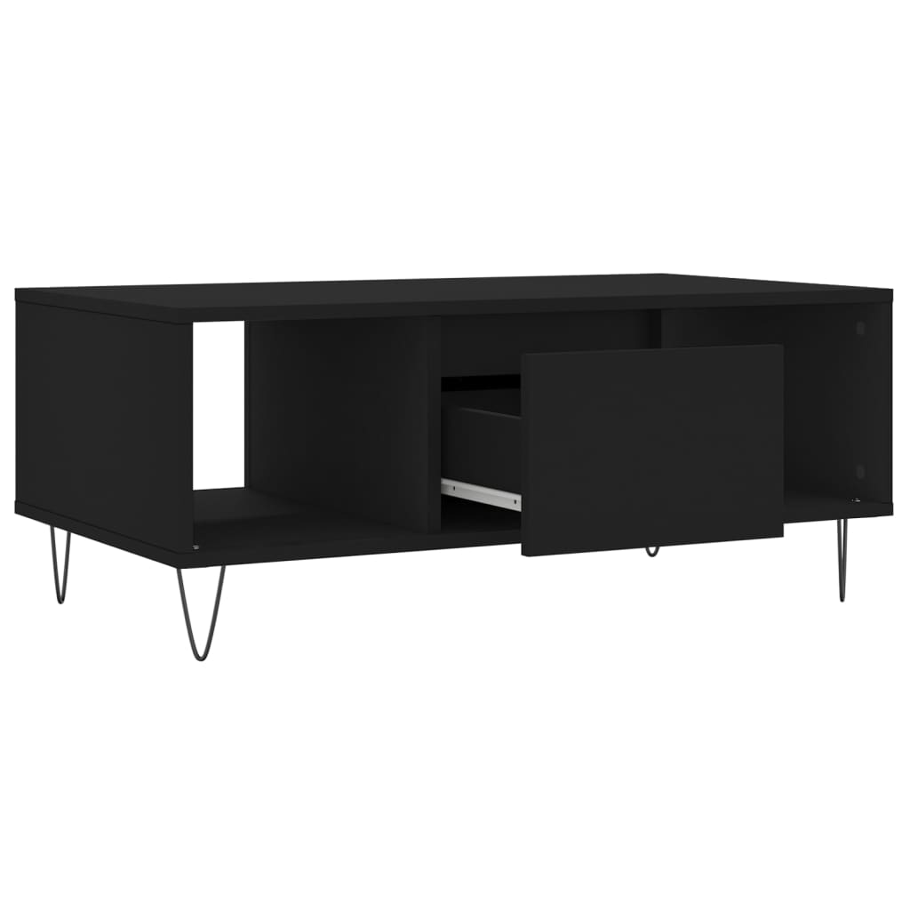 fekete szerelt fa dohányzóasztal 90x50x36,5 cm