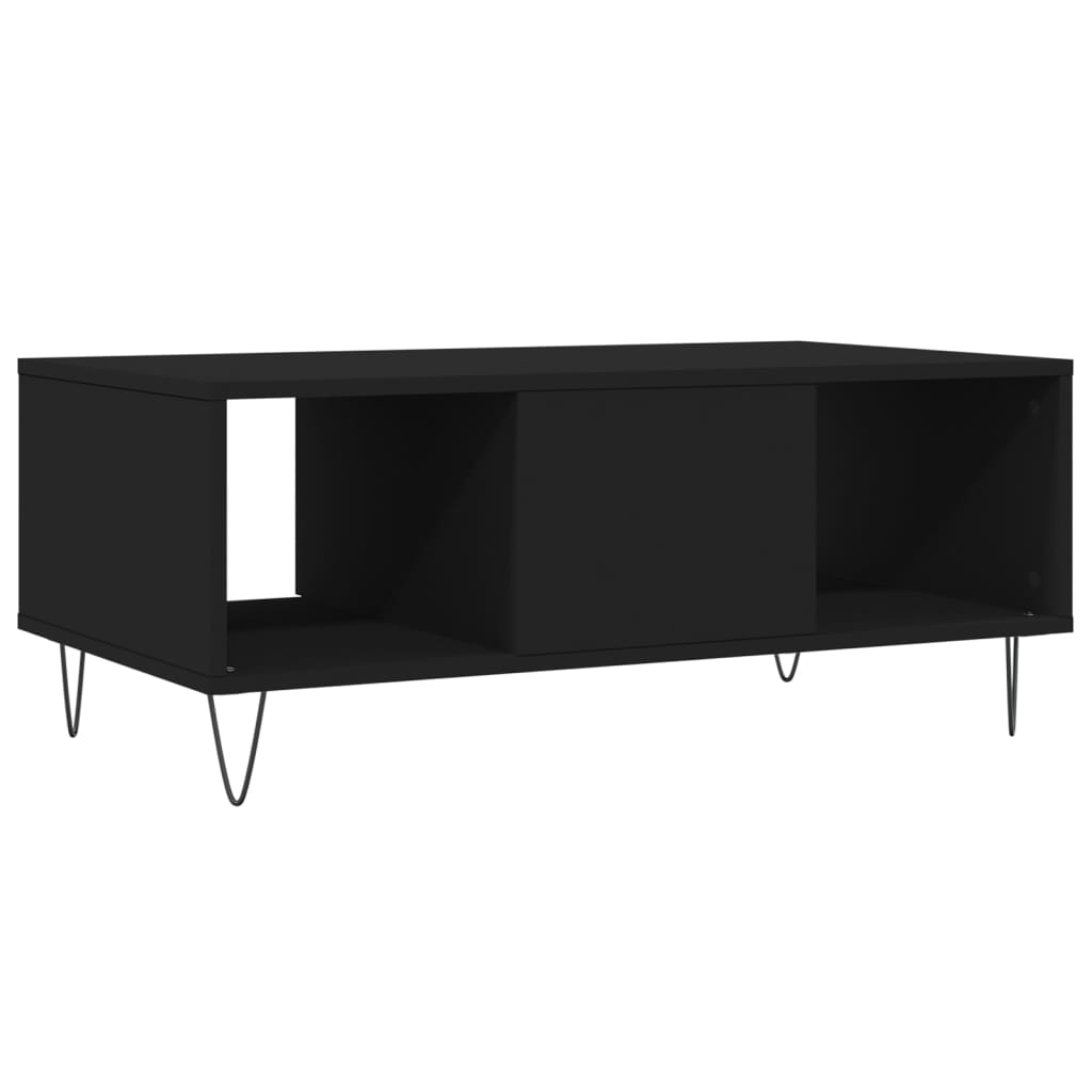 fekete szerelt fa dohányzóasztal 90x50x36,5 cm