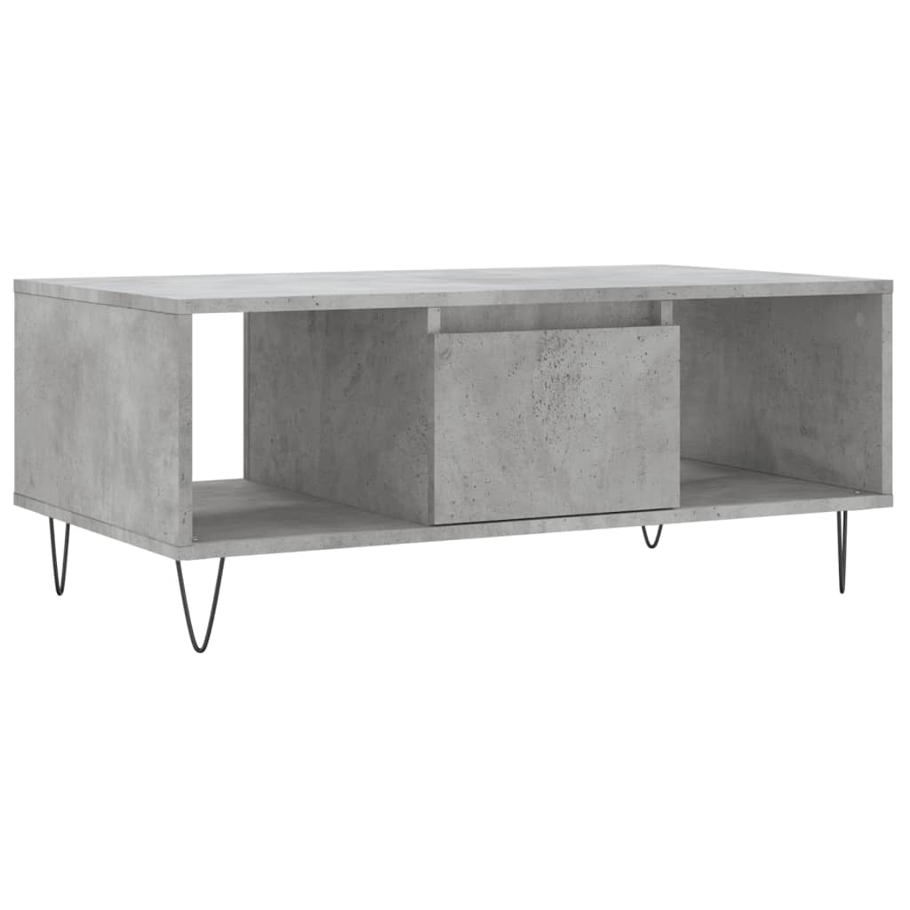 betonszürke szerelt fa dohányzóasztal 90x50x36,5 cm