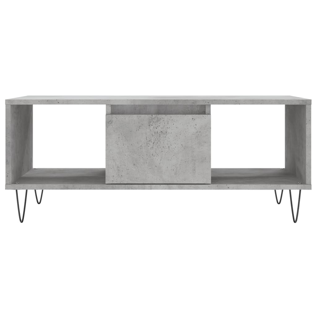 betonszürke szerelt fa dohányzóasztal 90x50x36,5 cm