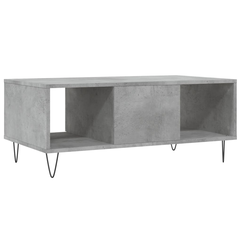 betonszürke szerelt fa dohányzóasztal 90x50x36,5 cm