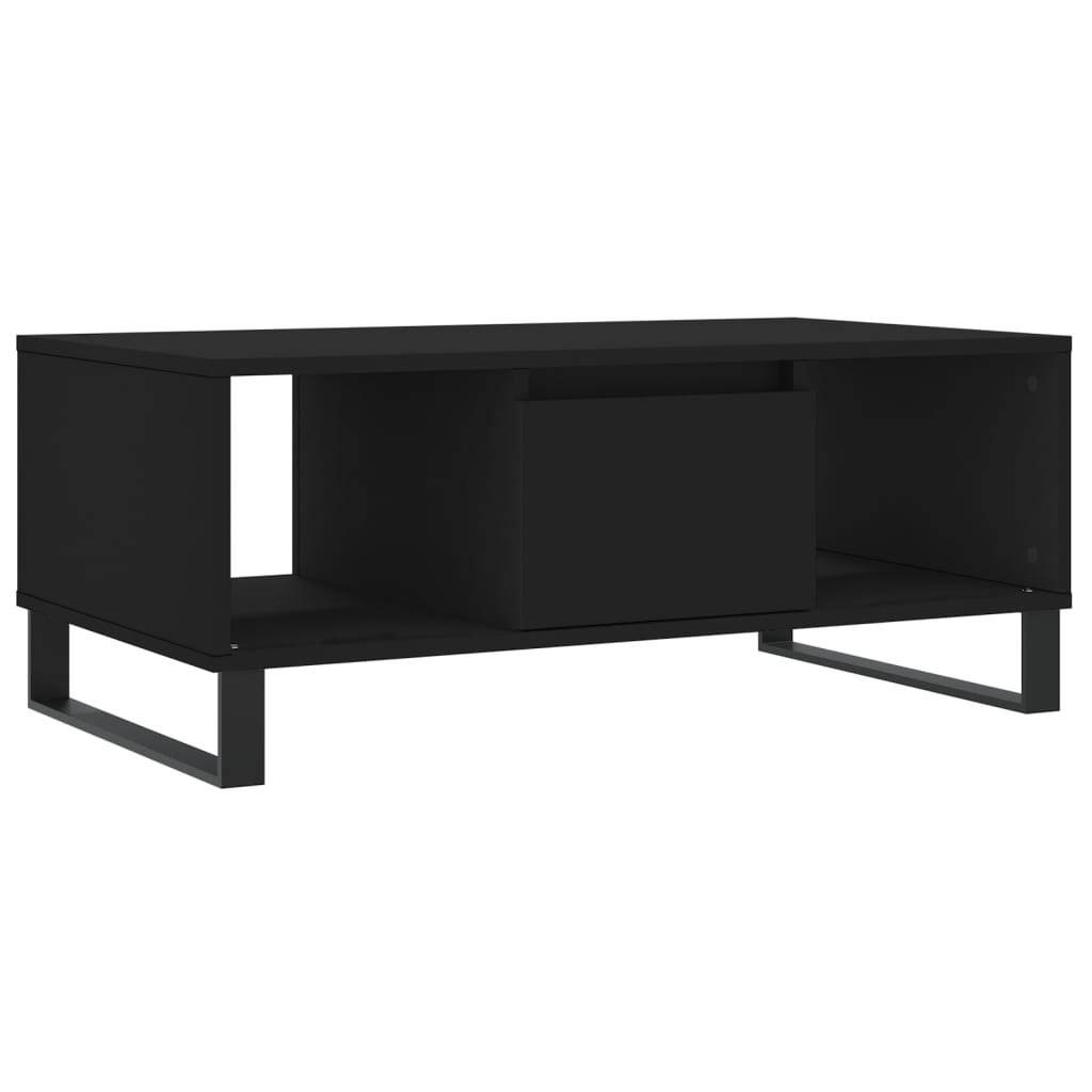 fekete szerelt fa dohányzóasztal 90x50x36,5 cm