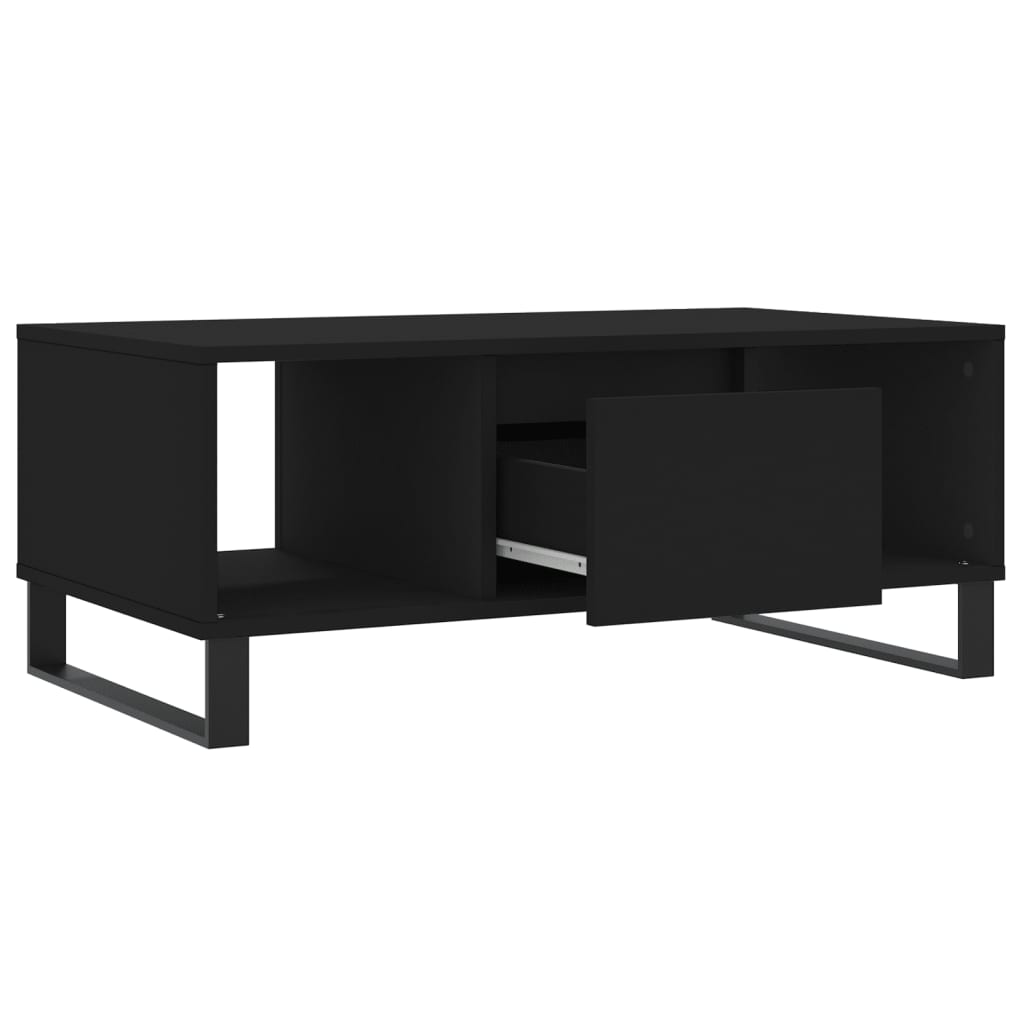 fekete szerelt fa dohányzóasztal 90x50x36,5 cm