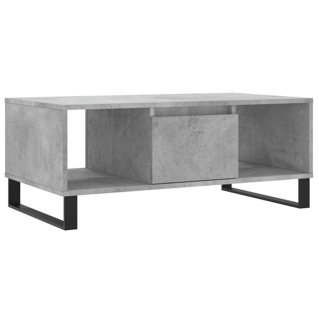 betonszürke szerelt fa dohányzóasztal 90x50x36,5 cm