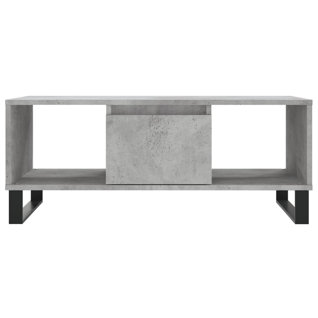 betonszürke szerelt fa dohányzóasztal 90x50x36,5 cm