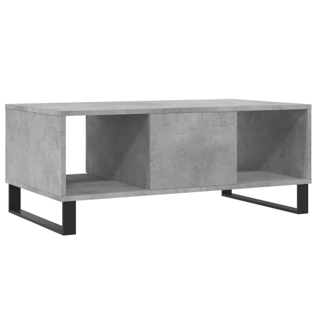 betonszürke szerelt fa dohányzóasztal 90x50x36,5 cm