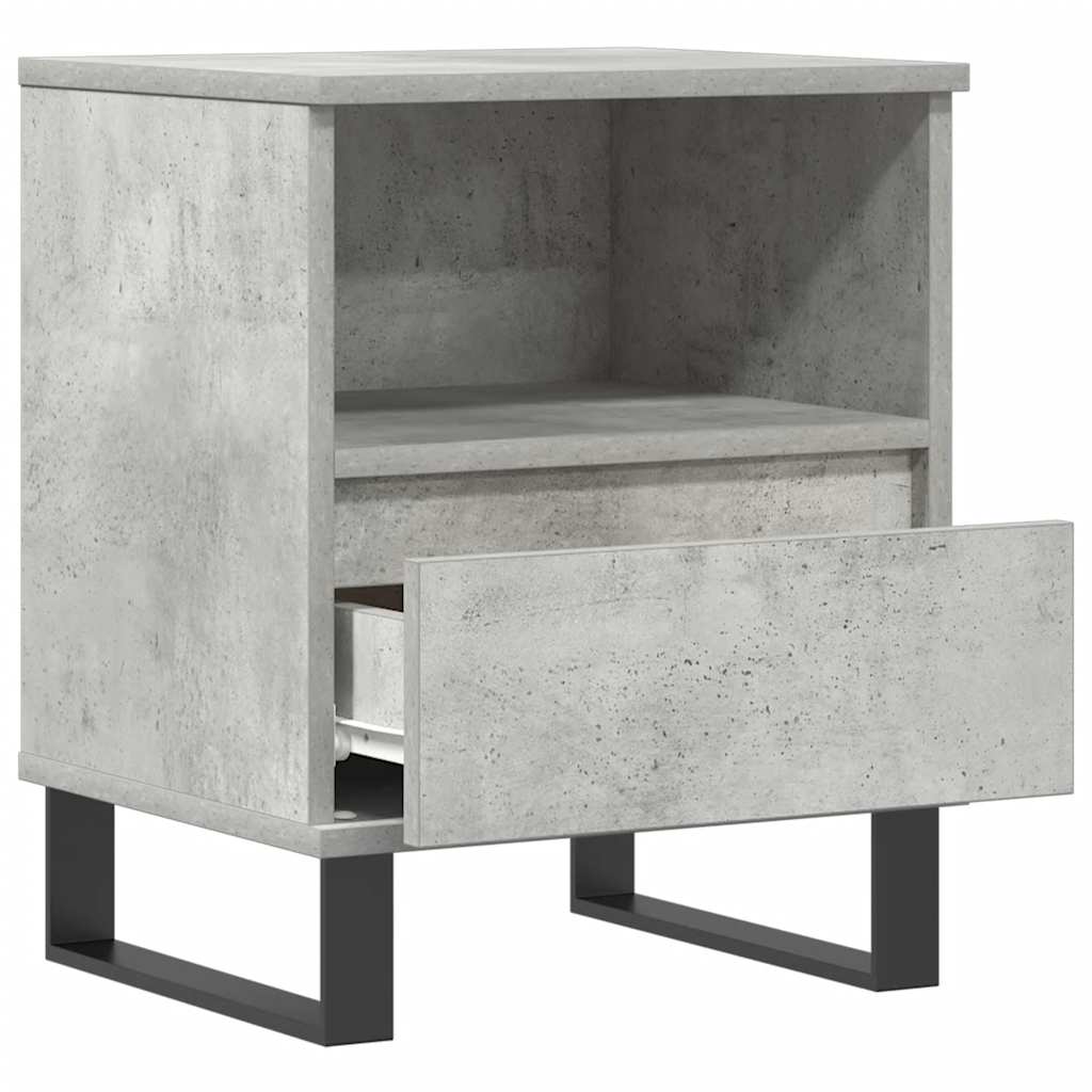 2 db betonszürke szerelt fa éjjeliszekrény 40 x 35 x 50 cm