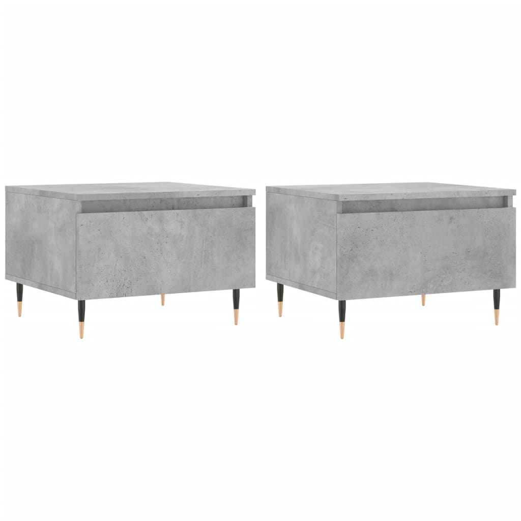 2 db betonszürke szerelt fa dohányzóasztal 50 x 46 x 35 cm