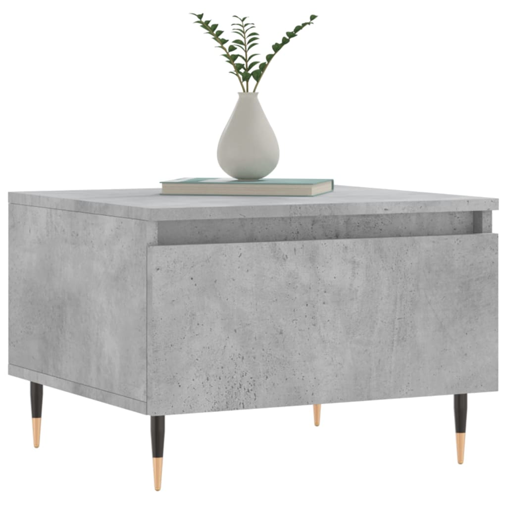 2 db betonszürke szerelt fa dohányzóasztal 50 x 46 x 35 cm