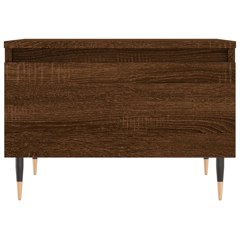2 db barna tölgyszínű szerelt fa dohányzóasztal 50 x 46 x 35 cm
