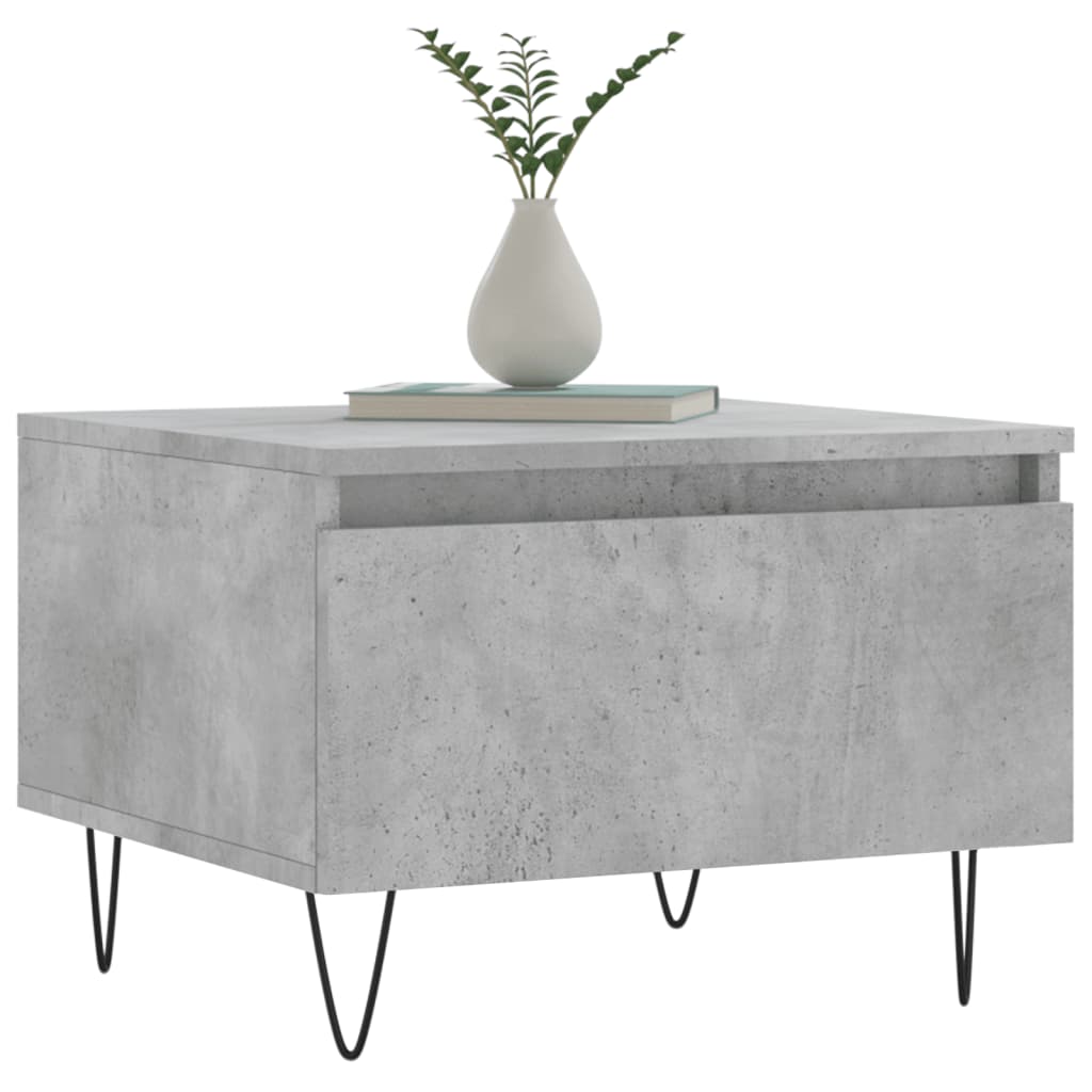 2 db betonszürke szerelt fa dohányzóasztal 50 x 46 x 35 cm