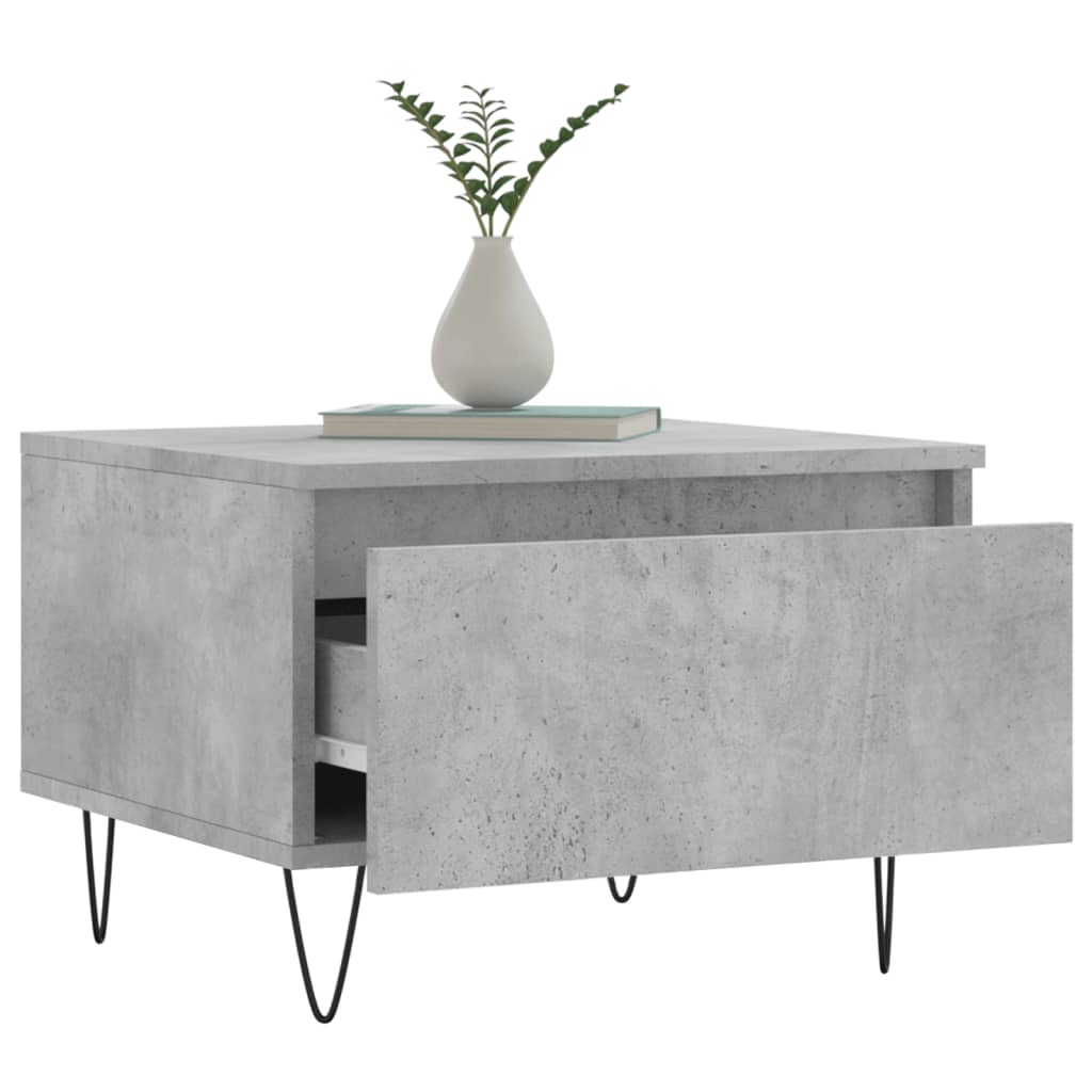 2 db betonszürke szerelt fa dohányzóasztal 50 x 46 x 35 cm
