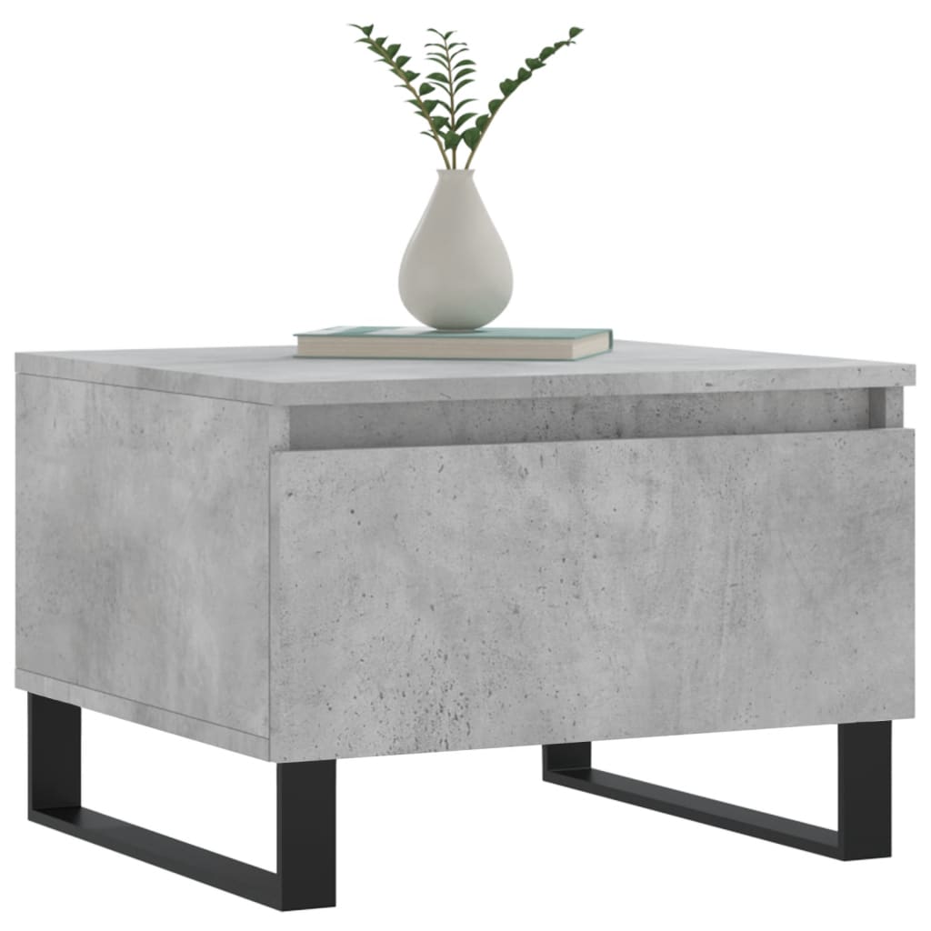 2 db betonszürke szerelt fa dohányzóasztal 50 x 46 x 35 cm