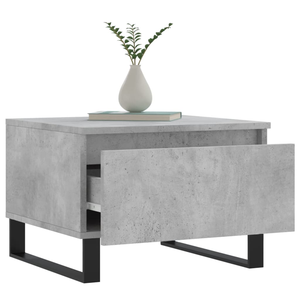 2 db betonszürke szerelt fa dohányzóasztal 50 x 46 x 35 cm