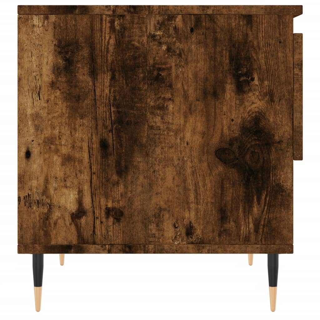 2 db füstös tölgy szerelt fa dohányzóasztal 50 x 46 x 50 cm