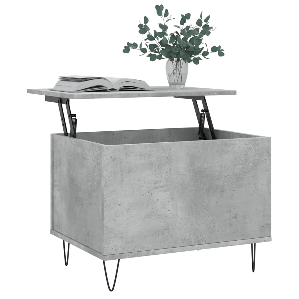 betonszürke szerelt fa dohányzóasztal 60 x 44,5 x 45 cm